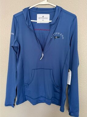 NWT Bitter End Yacht Club Dritek Sun Hoodie Quarter Zip Blue BVI Women's XS